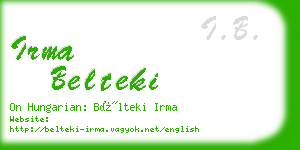 irma belteki business card